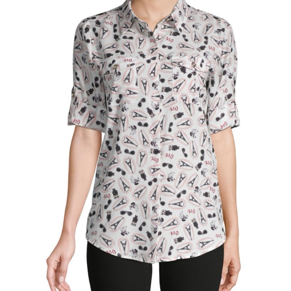 Karl Lagerfeld 3/4 Sleeve Button Down Shirt Small